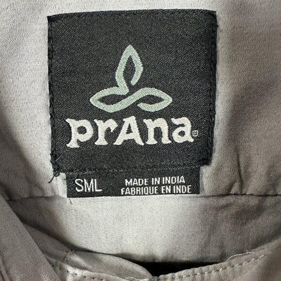 Prana Shirt Mens Small Gray Long Sleeve Button Down Sustainable Stretch Casual - Picture 2 of 13